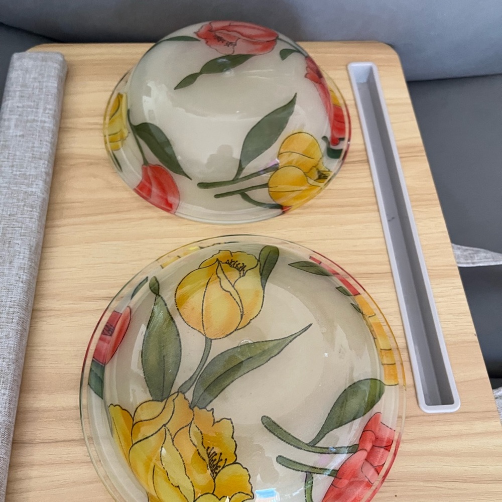 Floral light bowl pair - Picture 4 of 6